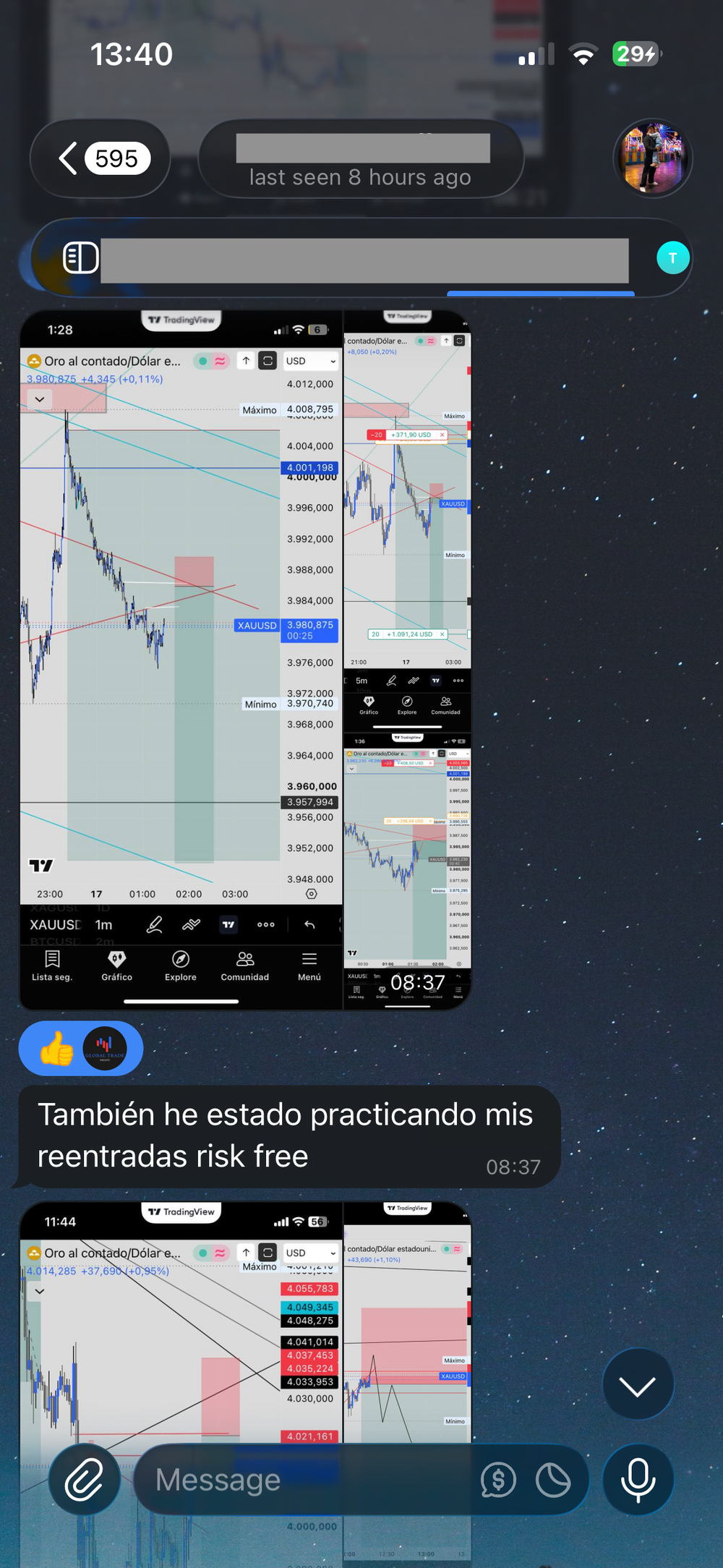Feedback from a trader in the GTI Academy VIP Telegram Channel